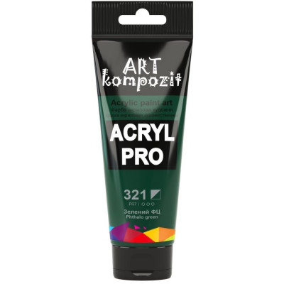 Фарба  Acryl PRO ART 75мл зелений ФЦ 321