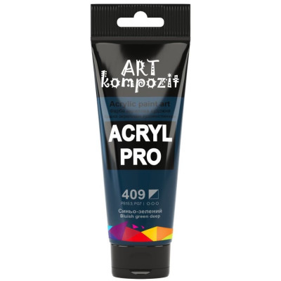 Фарба  Acryl PRO ART 75мл синьо-зелений 409