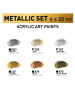 Набір фарб  Acryl PRO ART 6*20мл металік