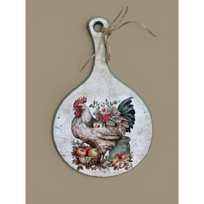 Дошка букова кругла з ручкою 20*30
