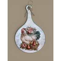 Дошка букова кругла з ручкою 20*30