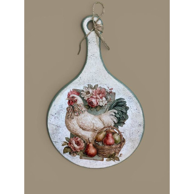 Дошка букова кругла з ручкою 20*30