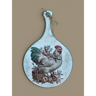 Дошка букова кругла з ручкою 20*30