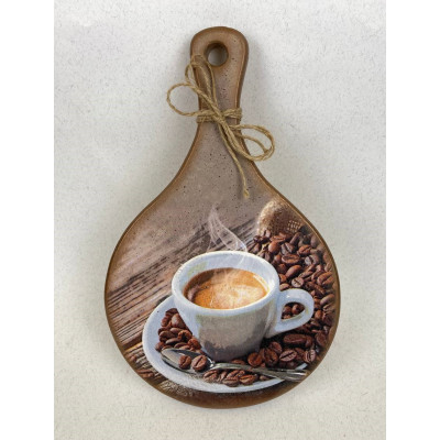 Дошка букова кругла з ручкою 20*30